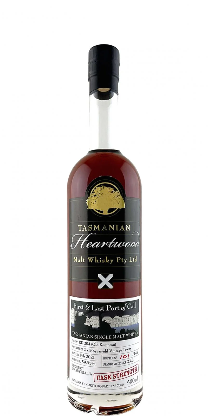 Heartwood First & Last Port of Call 2021 Release (Cask #RD 204) Single Malt Whisky | 500ML - Whiskey
