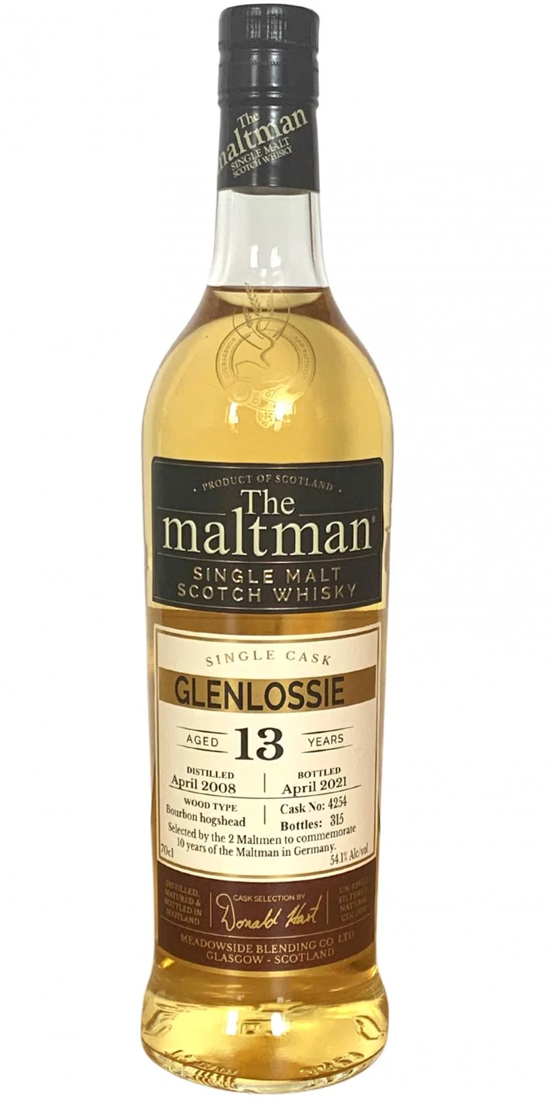 Glenlossie 2008 MBl The Maltman 13 Year Old 2021 Release (Cask #4254) Single Malt Scotch Whisky | 700ML - Whiskey