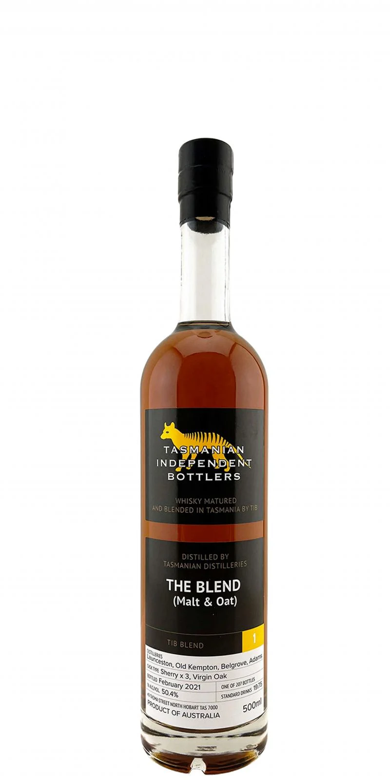 Tasmanian Independent Bottlers The Blend (Malt & Oat) TmIB TIB Blend 1 2021 Release Blend Whisky | 500ML - Whiskey