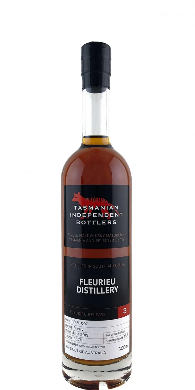 Fleurieu Distillery Release 3 TmIB (Cask #TIB FL 007) 2019 Release Single Malt Whisky | 500ML - Whiskey