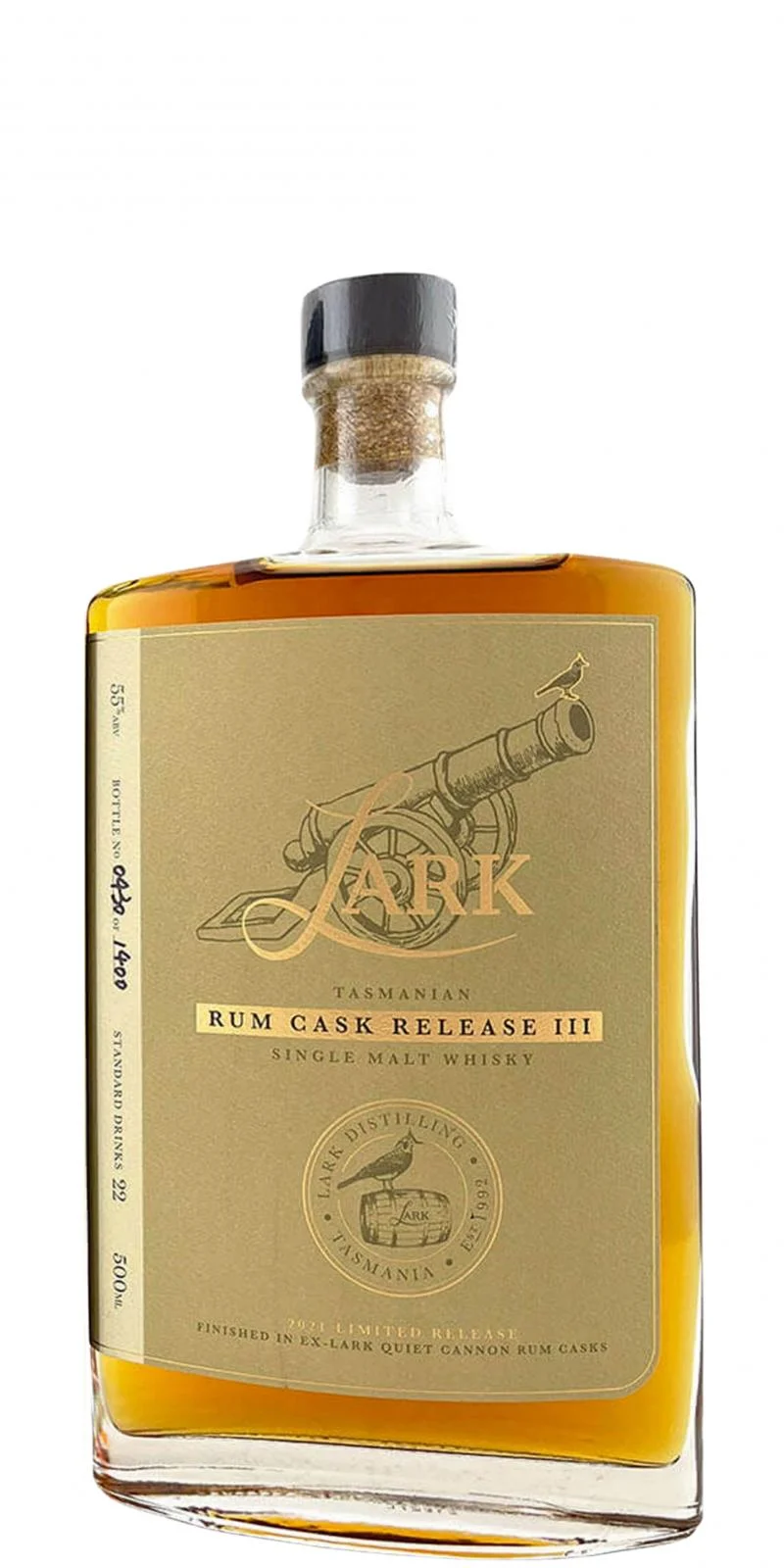 Lark Rum Cask Release III Limited Release 2021 Release Single Malt Whisky | 500ML - Whiskey