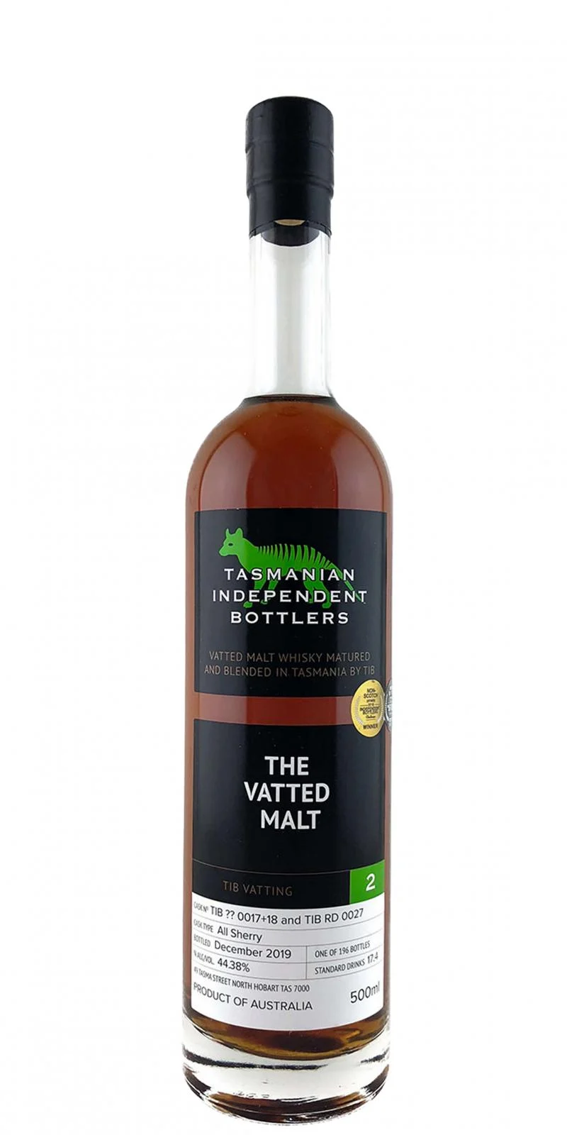 Tasmanian Independent Bottlers The Vatted Malt 2 (2019 Release) Blended Malt Whisky | 500ML - Whiskey
