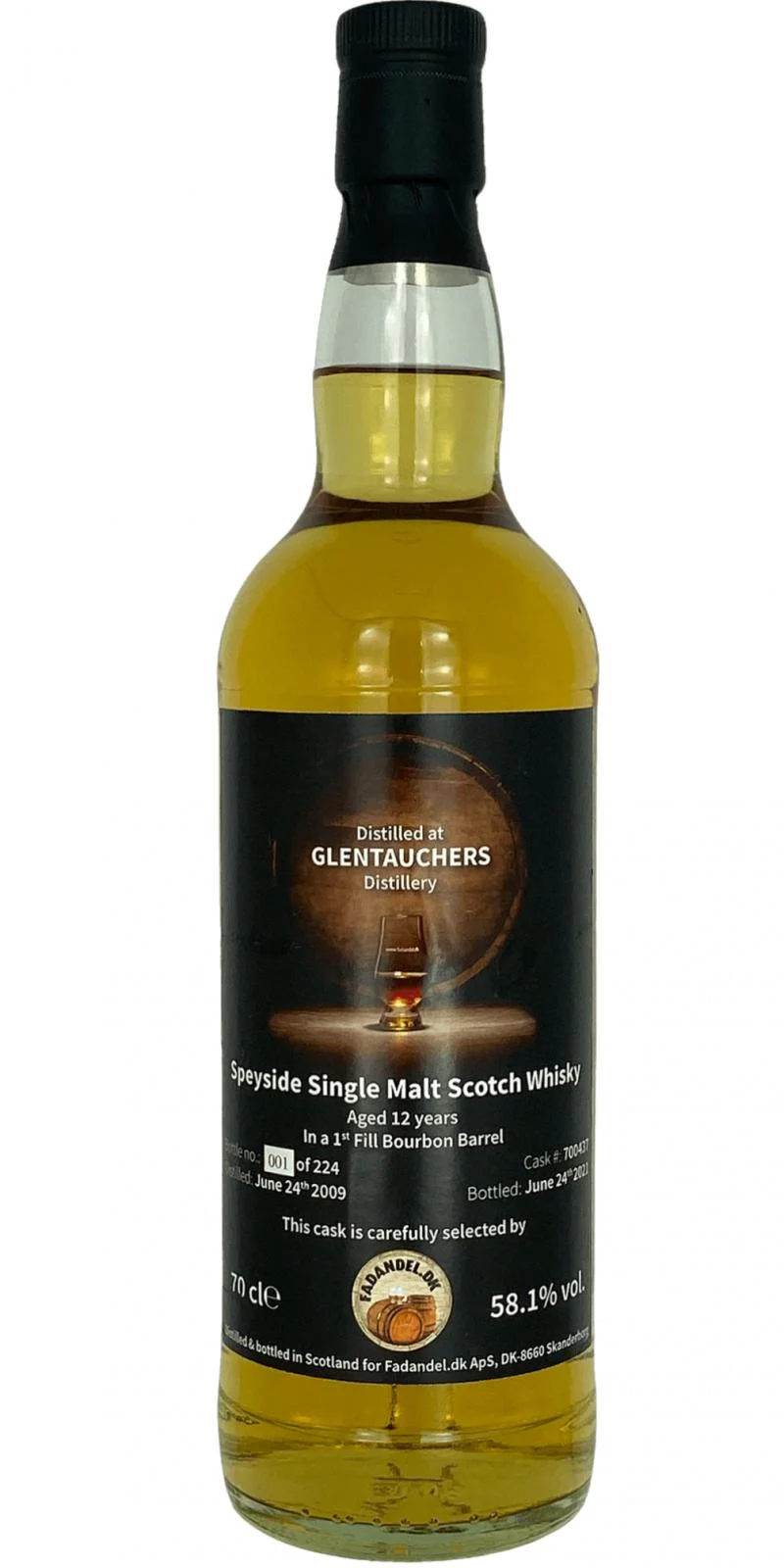 Glentauchers 2009 F.dk 12 Year Old 2021 Release (Cask #700437) Single Malt Scotch Whisky | 700ML - Whiskey