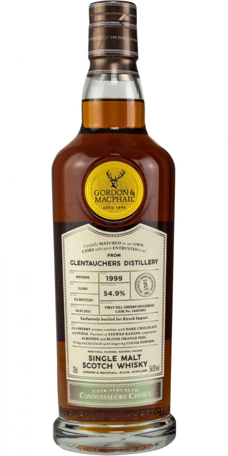 Glentauchers 1999 GM Connoisseurs Choice - Cask Strength 21 Year Old 2021 Release (Cask #16603803) Single Malt Scotch Whisky | 700ML