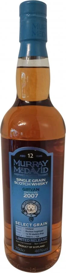 Girvan 2007 (Murray McDavid) Select Grain - Limited Release (Cask #700015 + 15A) 12 Year Old 2019 Release Scotch Whisky | 700ML