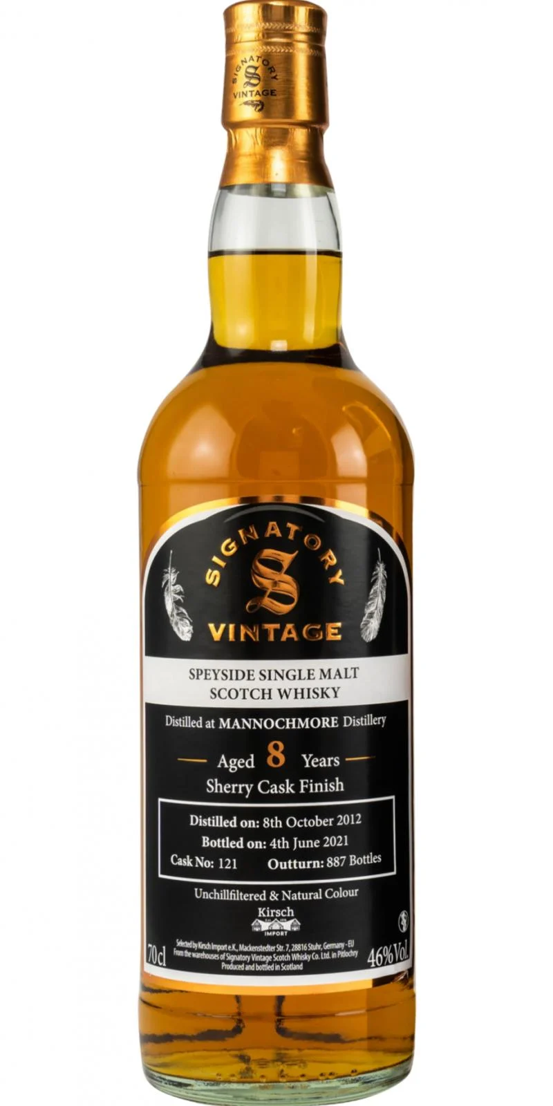 Mannochmore 2012 SV Unchillfiltered & Natural Colour 8 Year Old 2021 Release (Cask #121) Single Malt Scotch Whisky | 700ML - Whiskey