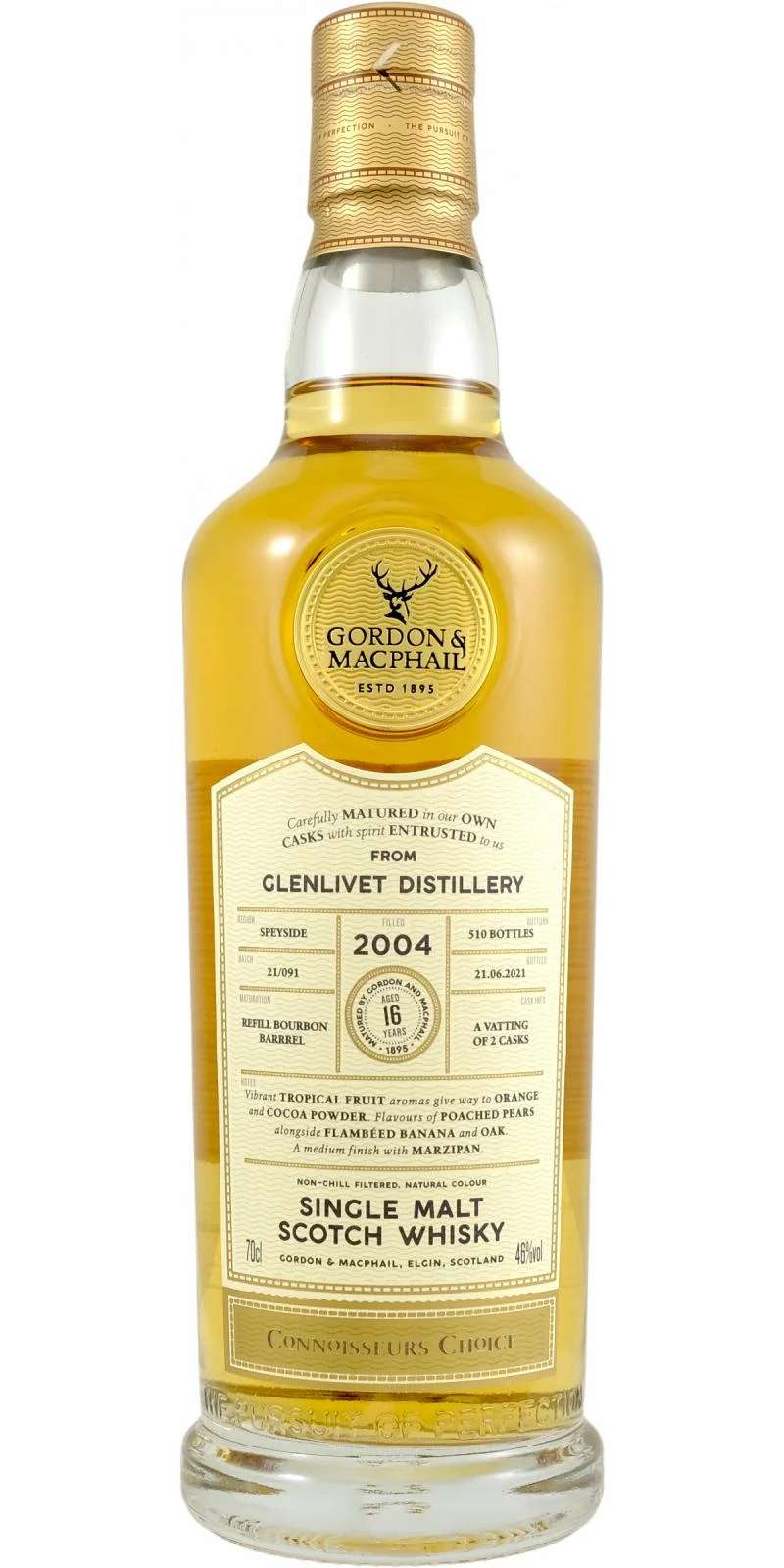 Glenlivet 2004 GM Connoisseurs Choice 16 Year Old 2021 Release (Cask #800671/800672) Single Malt Scotch Whisky | 700ML - Whiskey