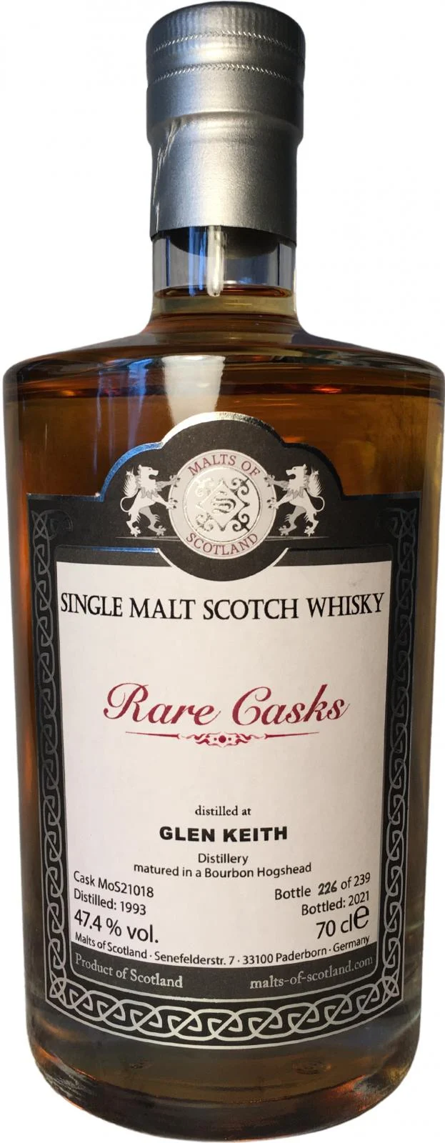 Glen Keith 1993 MoS Rare Casks Range 2021 Release (Cask #MoS 21018) Single Malt Scotch Whisky | 700ML - Whiskey