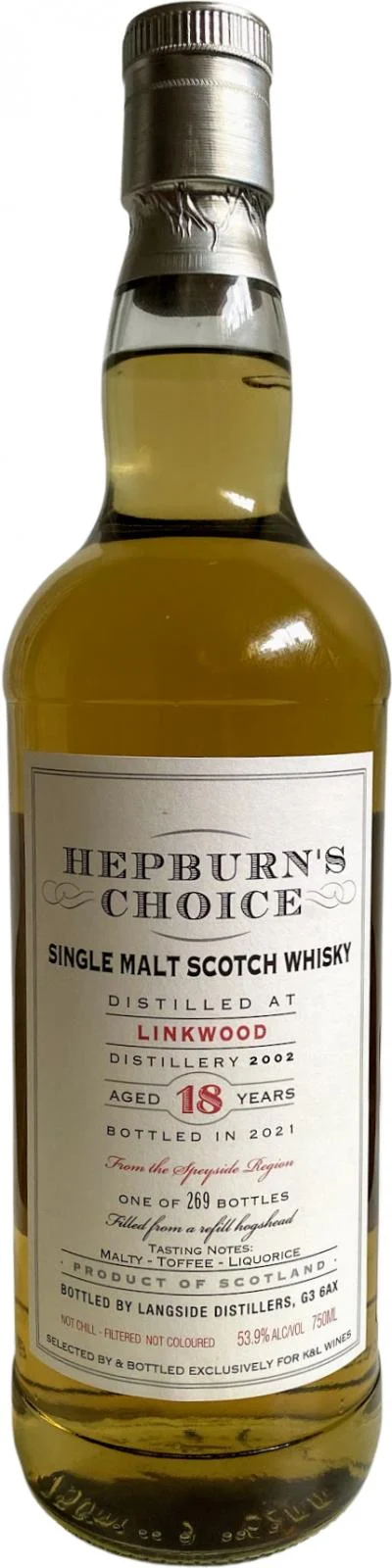 Linkwood 2002 LsD Hepburn's Choice 18 Year Old 2021 Release Single Malt Scotch Whisky - Whiskey