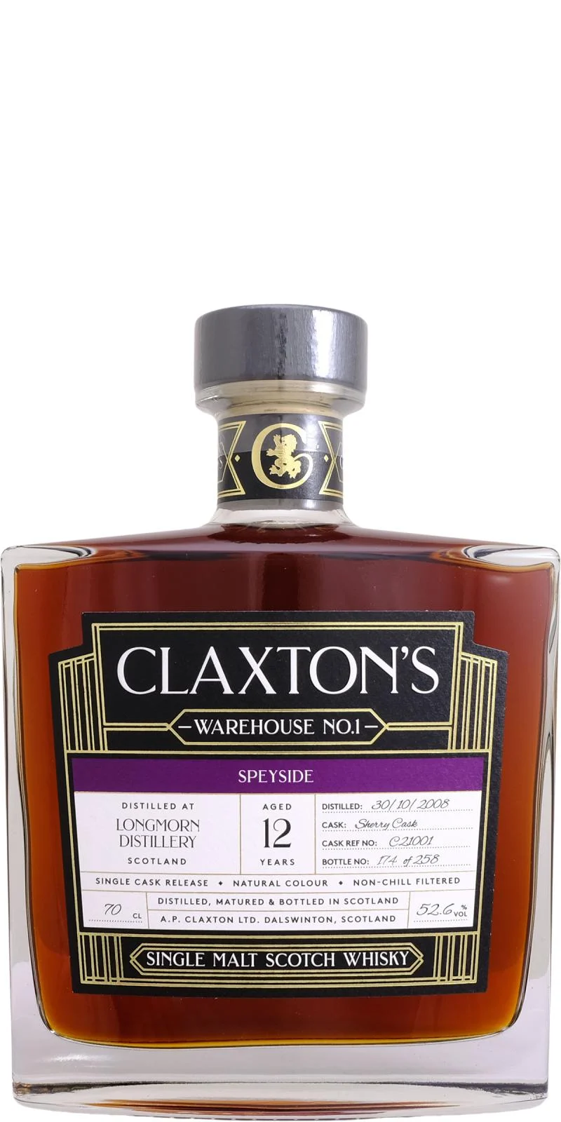 Longmorn 2008 Cl Warehouse No. 1 12 Year Old 2021 Release (Cask #C21001) Single Malt Scotch Whisky | 700ML - Whiskey