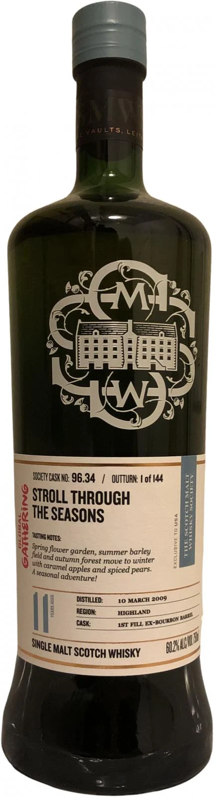 Glendronach 2009 SMWS 96.34 Stroll through the seasons 11 Year Old 2021 Release (Cask #96.34) Single Malt Scotch Whisky - Whiskey