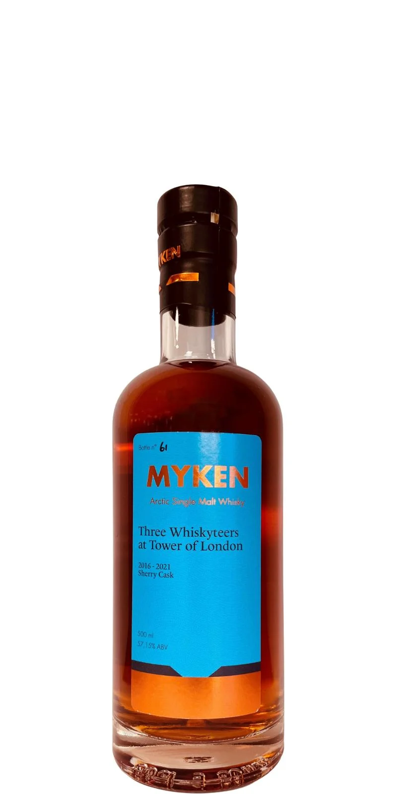 Myken 2016 Three Whiskyteers en la Torre de Londres Lanzamiento 2021 (Barrica #R035) Whisky de pura malta | 500ML