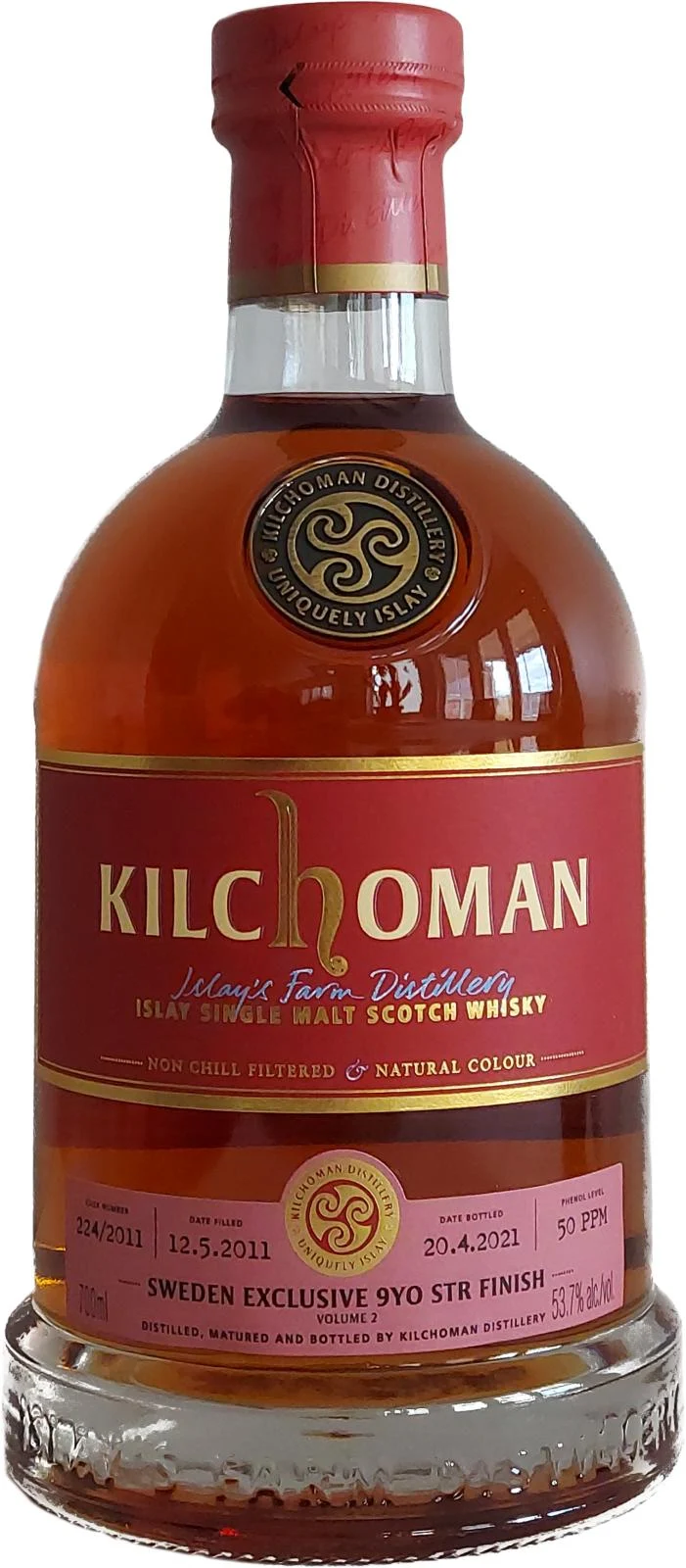 Kilchoman 2011 Single Cask for Sweden Volume 2 9 Year Old 2021 Release (Cask #224/2011) Single Malt Scotch Whisky | 700ML - Whiskey