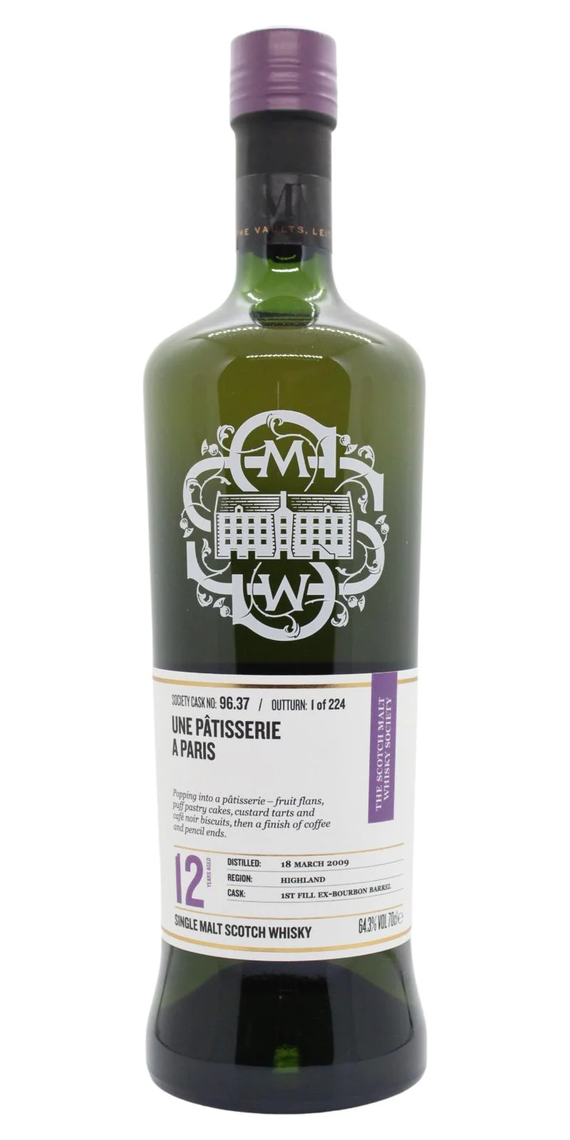 Glendronach 2009 SMWS 96.37 Une pâtisserie à Paris 12 Year Old 2021 Release (Cask #96.37) Single Malt Scotch Whisky | 700ML - Whiskey