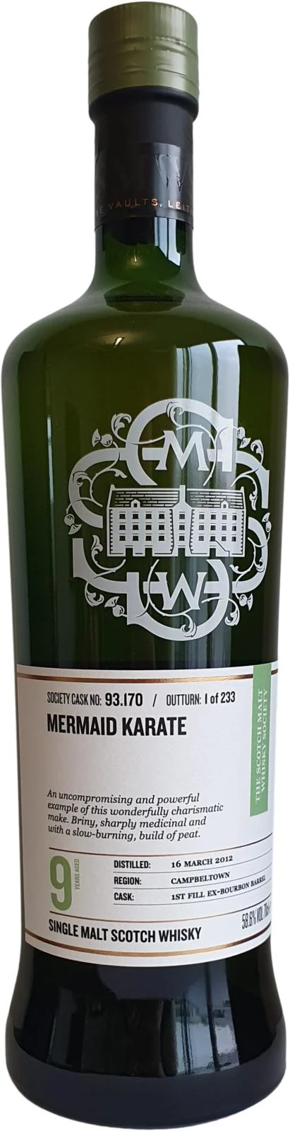 Glen Scotia 2012 SMWS 93.170 Mermaid karate 9 Year Old 2021 Release (Cask #93.17) Single Malt Scotch Whisky | 700ML - Whiskey
