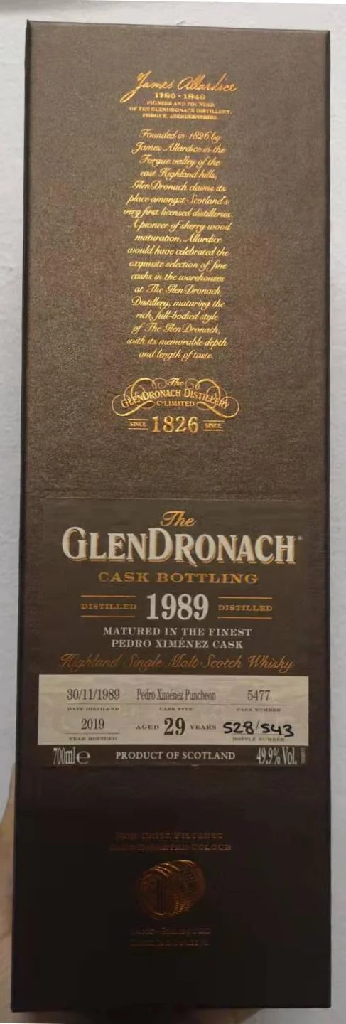 Glendronach 1989 Cask Bottling (Cask #5477) 29 Year Old 2019 Release Single Malt Scotch Whisky | 700ML - Whiskey