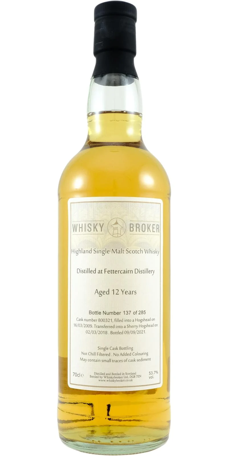 Fettercairn 2009 WhB 12 años Lanzamiento en 2021 (Barrica n.º 800321) Whisky escocés de malta única | 700ML