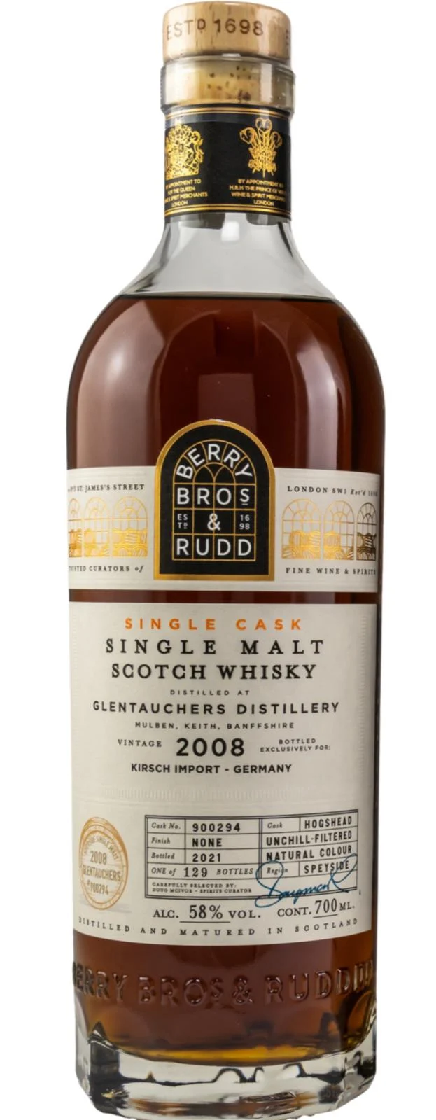 Glentauchers 2008 BR Single Cask 2021 Release (Cask #900294) Single Malt Scotch Whisky | 700ML - Whiskey