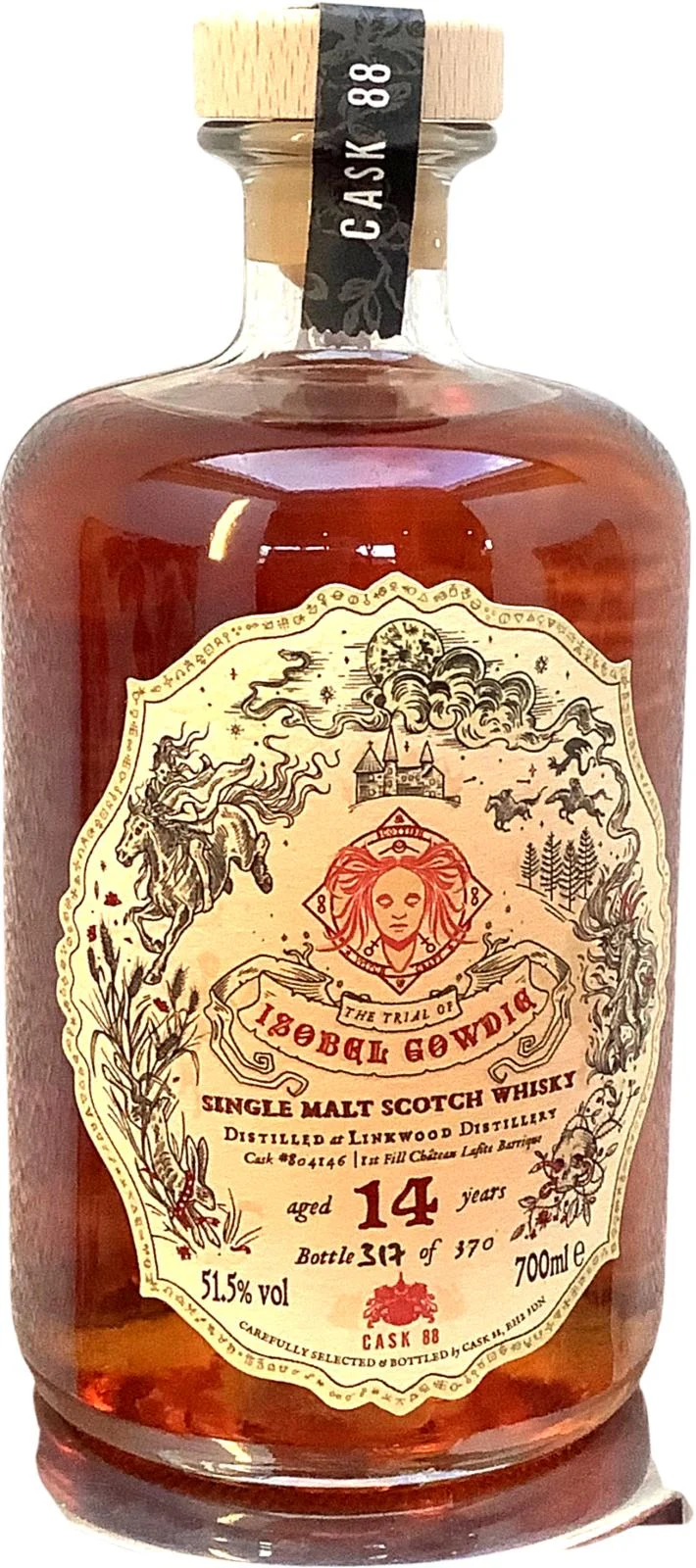 Linkwood 2007 Ca88 The Scottish Witchcraft Series: Isobel Gowdie 2021 Release (Cask #804146) Single Malt Scotch Whisky | 700ML - Whiskey