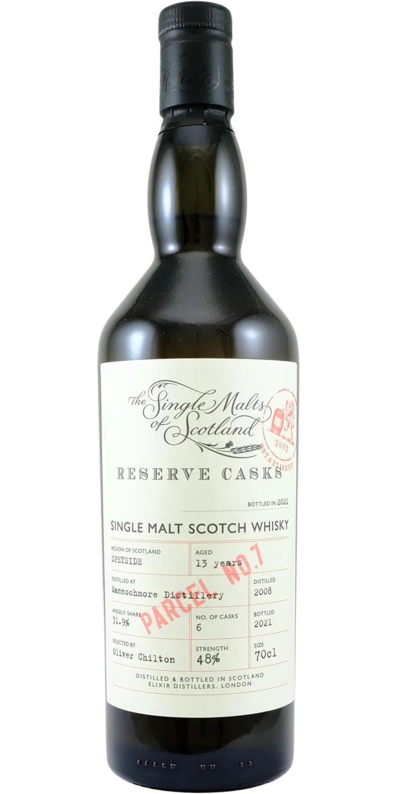 Mannochmore 2008 ElD The Single Malts of Scotland - Reserve Casks 13 Year Old 2021 Release Single Malt Scotch Whisky | 700ML