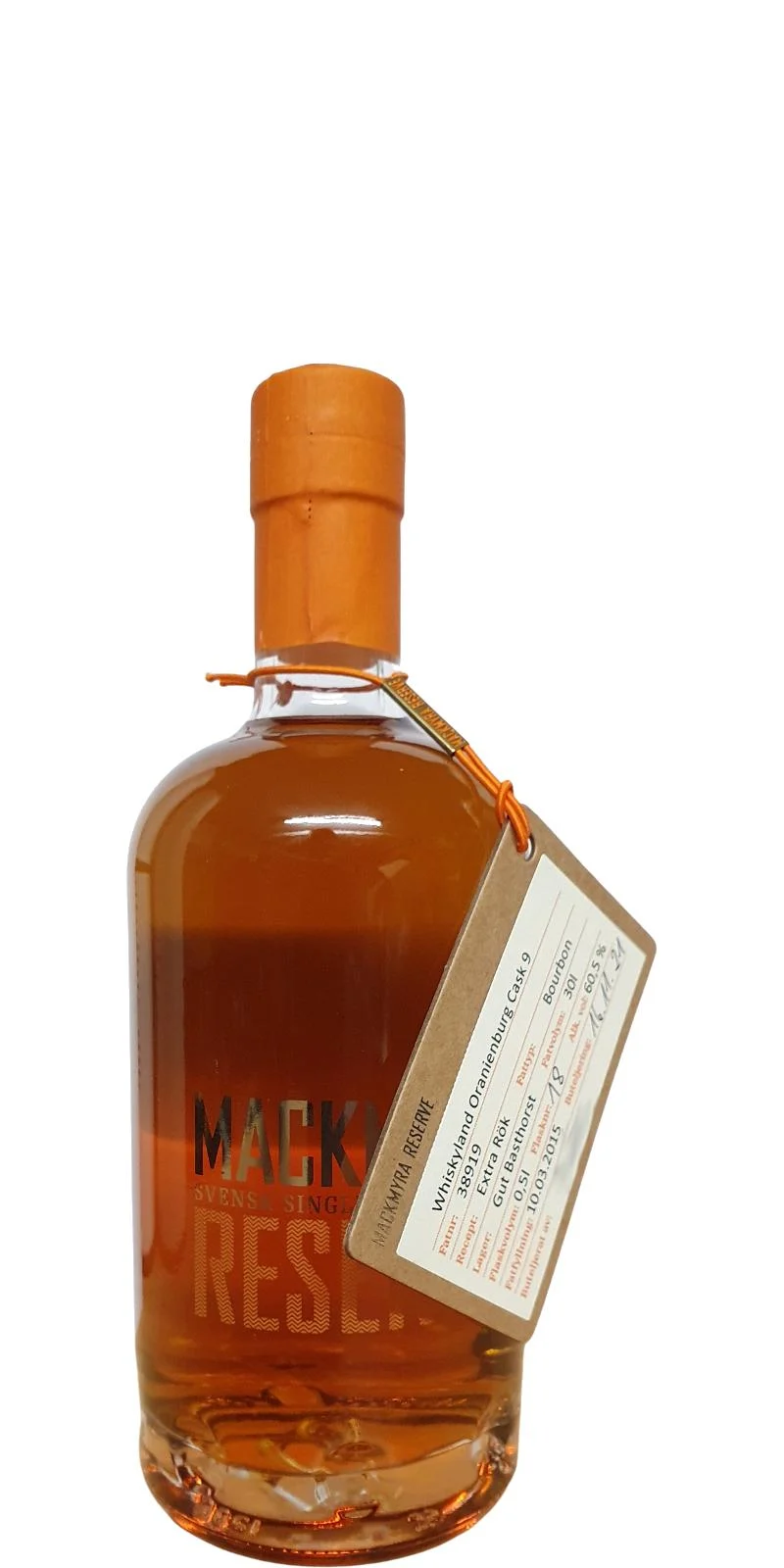 Mackmyra 2015 Reserve - handfilled at Whiskyland Oranienburg 2021 Release (Cask #38919) Single Malt Whisky | 500ML