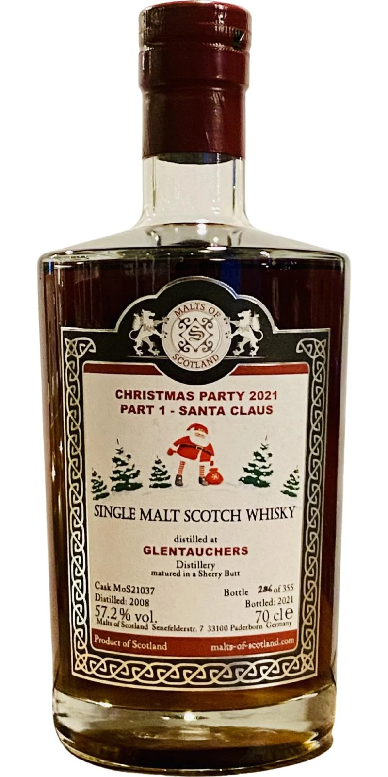 Glentauchers 2008 MoS Christmas 2021 Part 1 - Santa Claus 2021 Release (Cask #MoS 21037) Single Malt Scotch Whisky | 700ML