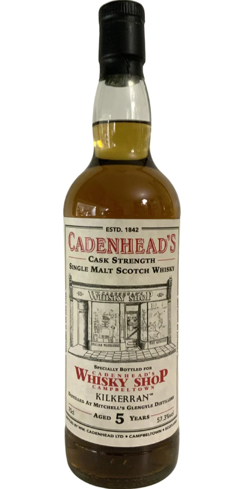 Kilkerran 2015 CA Cadenhead's Whisky Shop Campbeltown 5 Year Old 2021 Release Single Malt Scotch Whisky | 700ML - Whiskey