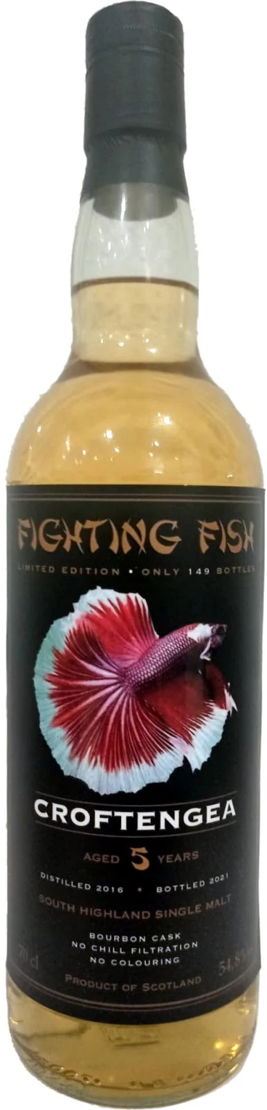Croftengea 2016 JW Fighting Fish 5 Year Old 2021 Release Single Malt Scotch Whisky | 700ML - Whiskey