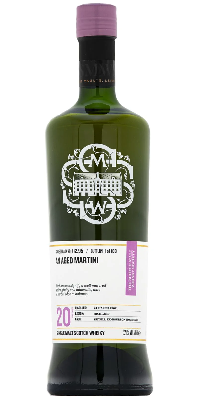 Inchmurrin 2001 SMWS 112.95 An aged martini 20 Year Old 2021 Release (Cask #112.95) Single Malt Scotch Whisky | 700ML - Whiskey