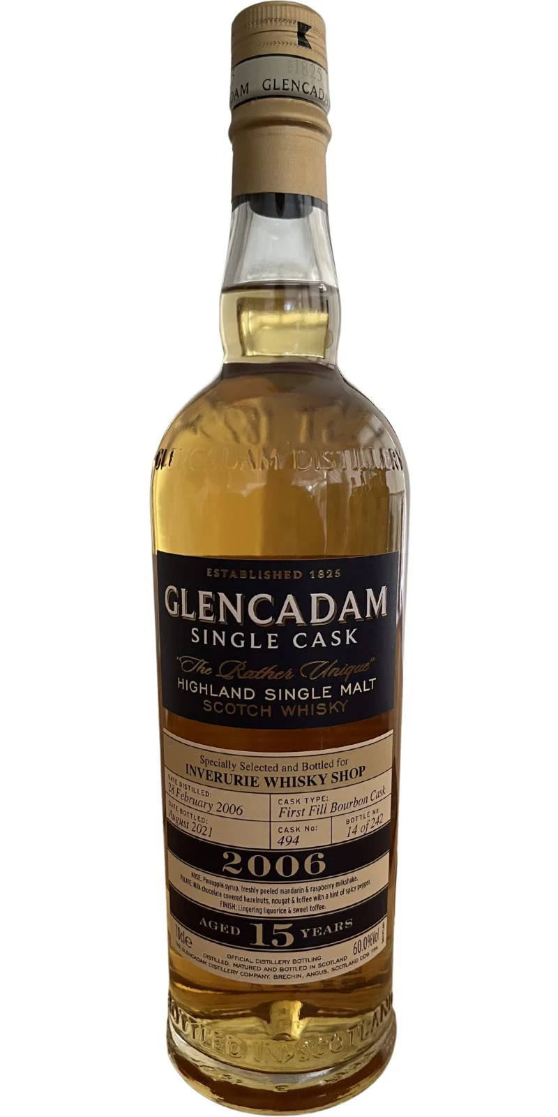 Glencadam 2006 15 Year Old 2021 Release (Cask #494) Single Malt Scotch Whisky | 700ML - Whiskey