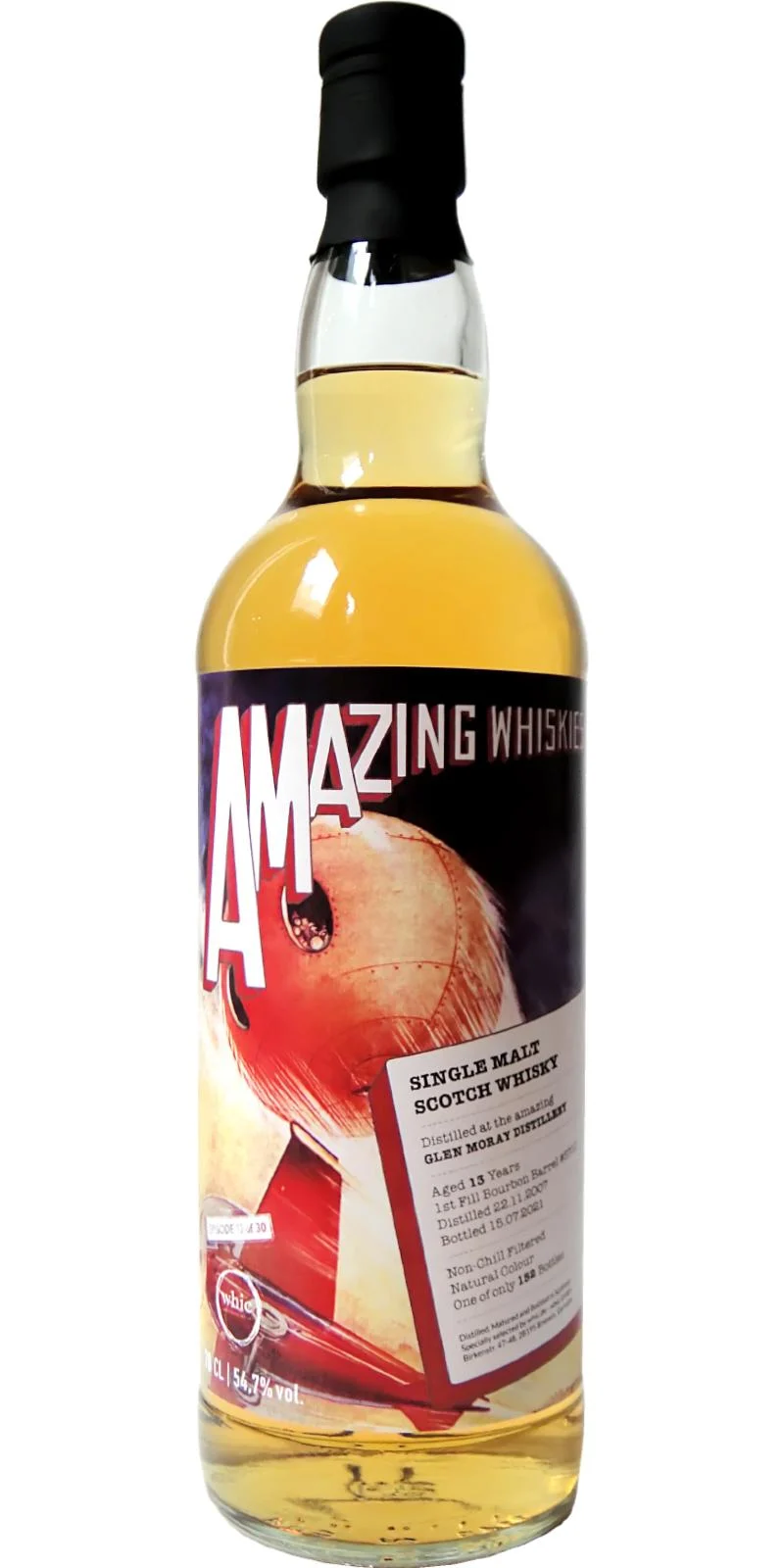 Glen Moray 2007 whic Amazing Whiskies 13 Year Old 2021 Release (Cask #5700) Single Malt Scotch Whisky | 700ML - Whiskey