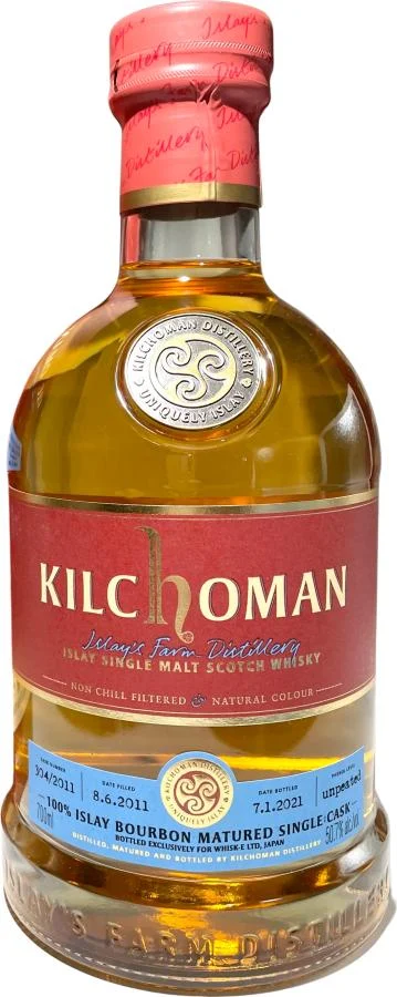Kilchoman 2011 100% Islay Bourbon Matured Single Cask 2021 Release Cask #304/2011 Single Malt Scotch Whisky | 700ML - Whiskey