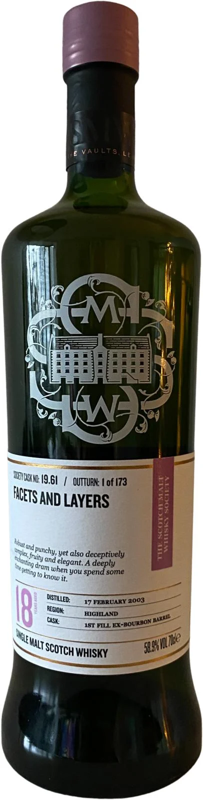 Glen Garioch 2003 SMWS 19.61 Facets and layers 18 Year Old 2021 Release (Cask #19.61) Single Malt Scotch Whisky | 700ML - Whiskey
