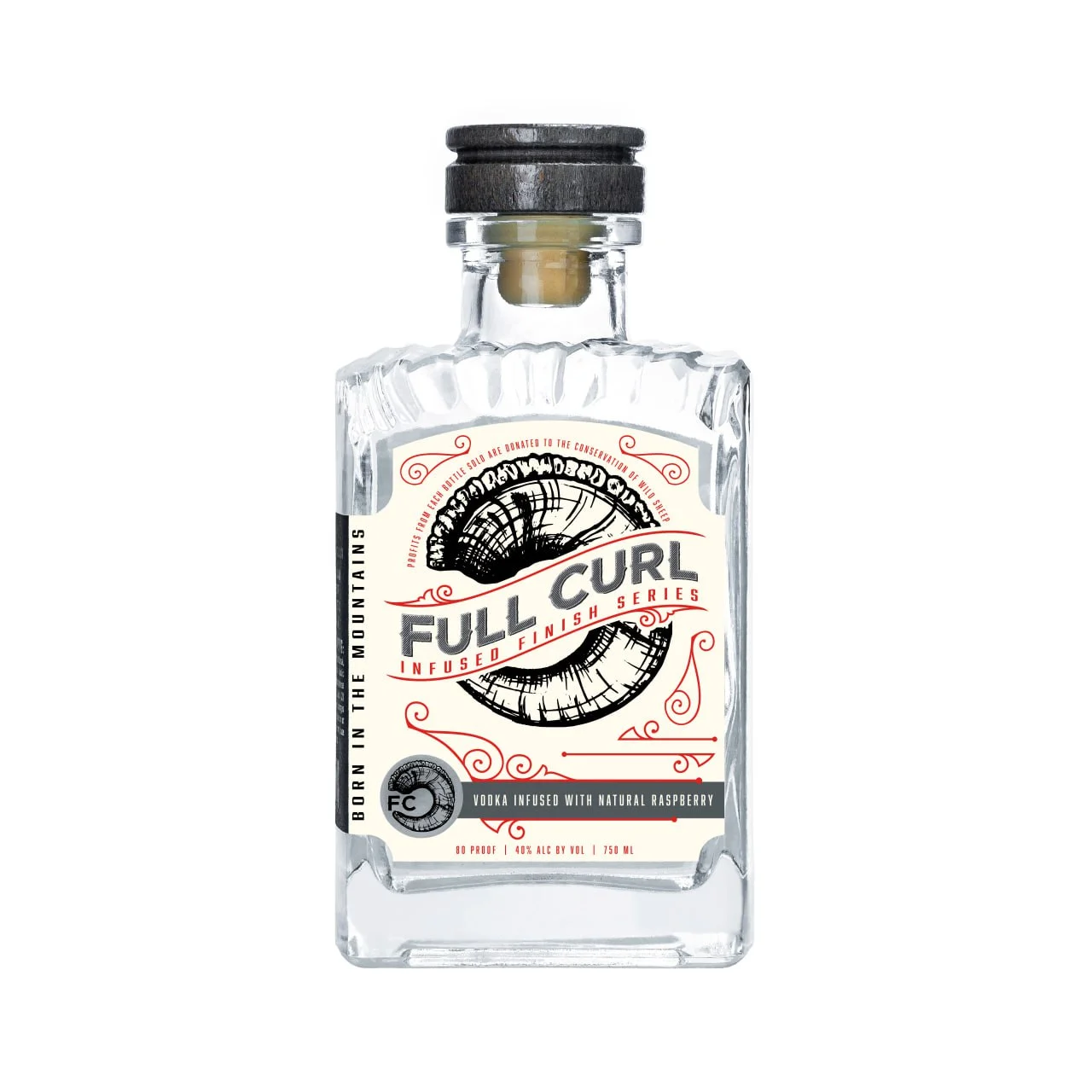 Vodka Full Curl con frambuesa natural