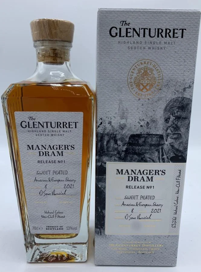 Glenturret Manager's Dram Release No. 1 2021 Release Single Malt Scotch Whisky | 700ML - Whiskey