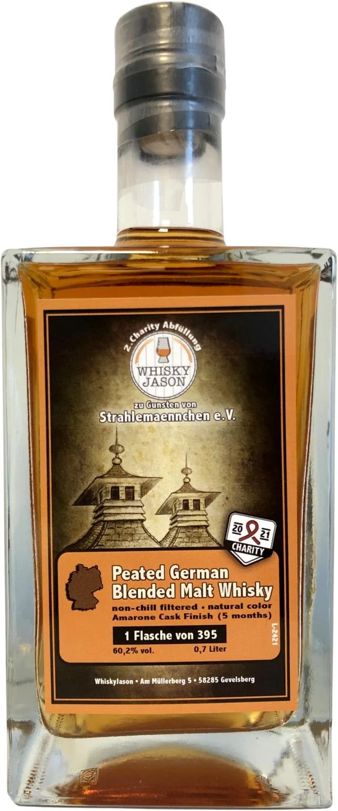 Peated German Blended Malt Whisky 2. Charity Abfüllung WhJs 2021 Release Blended Malt Whisky | 700ML - Whiskey