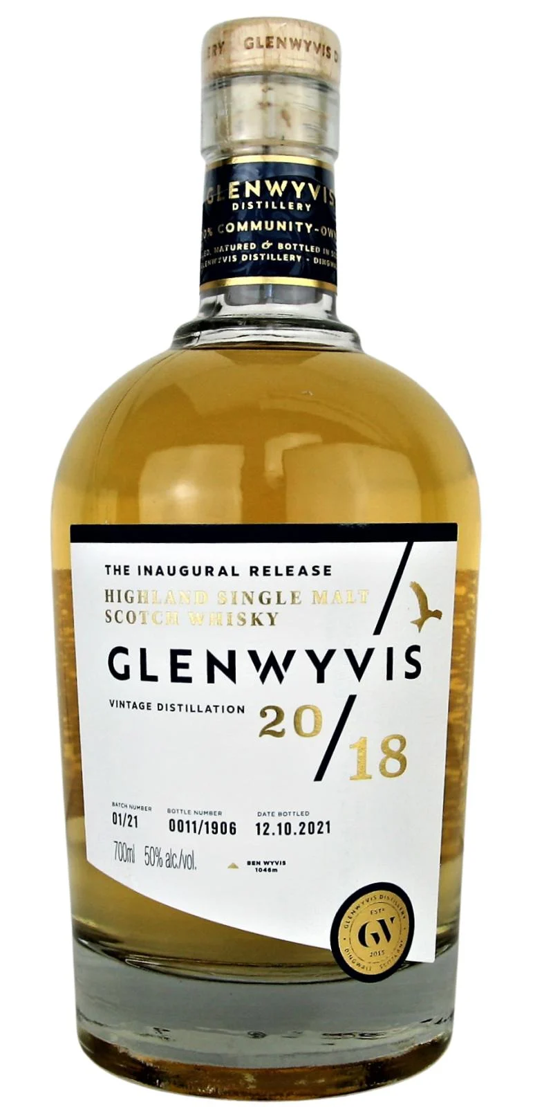 GlenWyvis 2018 Inaugural Release 2021 Release (Batch 01/21) Single Malt Scotch Whisky | 700ML - Whiskey
