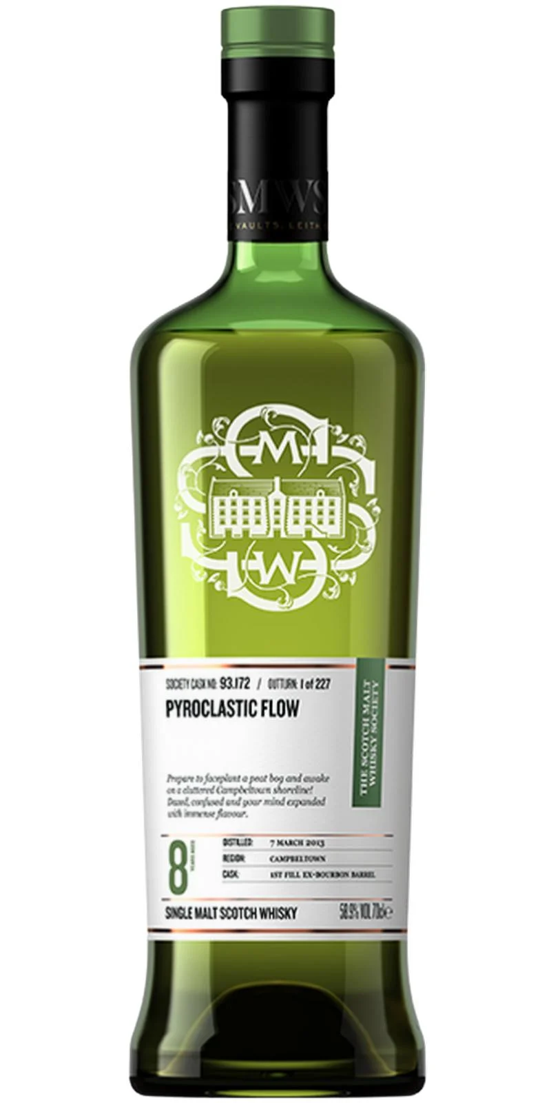 Glen Scotia 2013 SMWS 93.172 Pyroclastic flow 8 Year Old 2021 Release (Cask #93.172) Single Malt Scotch Whisky | 700ML - Whiskey