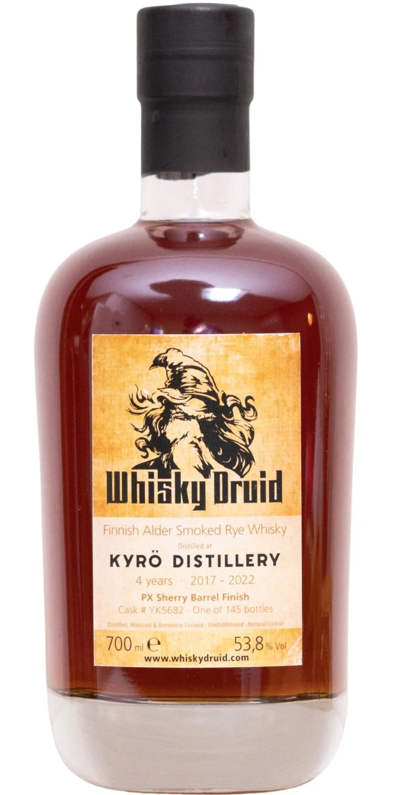 Kyro 2017 Whisky Druid Finnish Alder Smoked Rye Whisky | 700ML - Whiskey