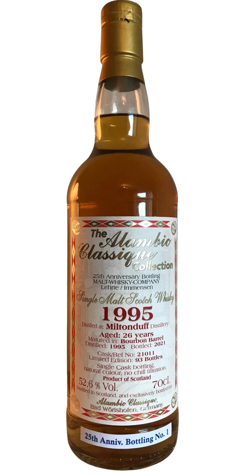 Miltonduff 1995 AC Alambic Classique Collection 26 Year Old 2021 Release (Cask #21011) Single Malt Scotch Whisky | 700ML - Whiskey
