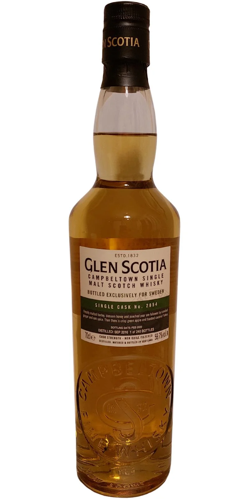 Glen Scotia 2016 Campbeltown Cask No. 2854 Single Malt Scotch Whisky Scotch Whisky | 700ML - Whiskey