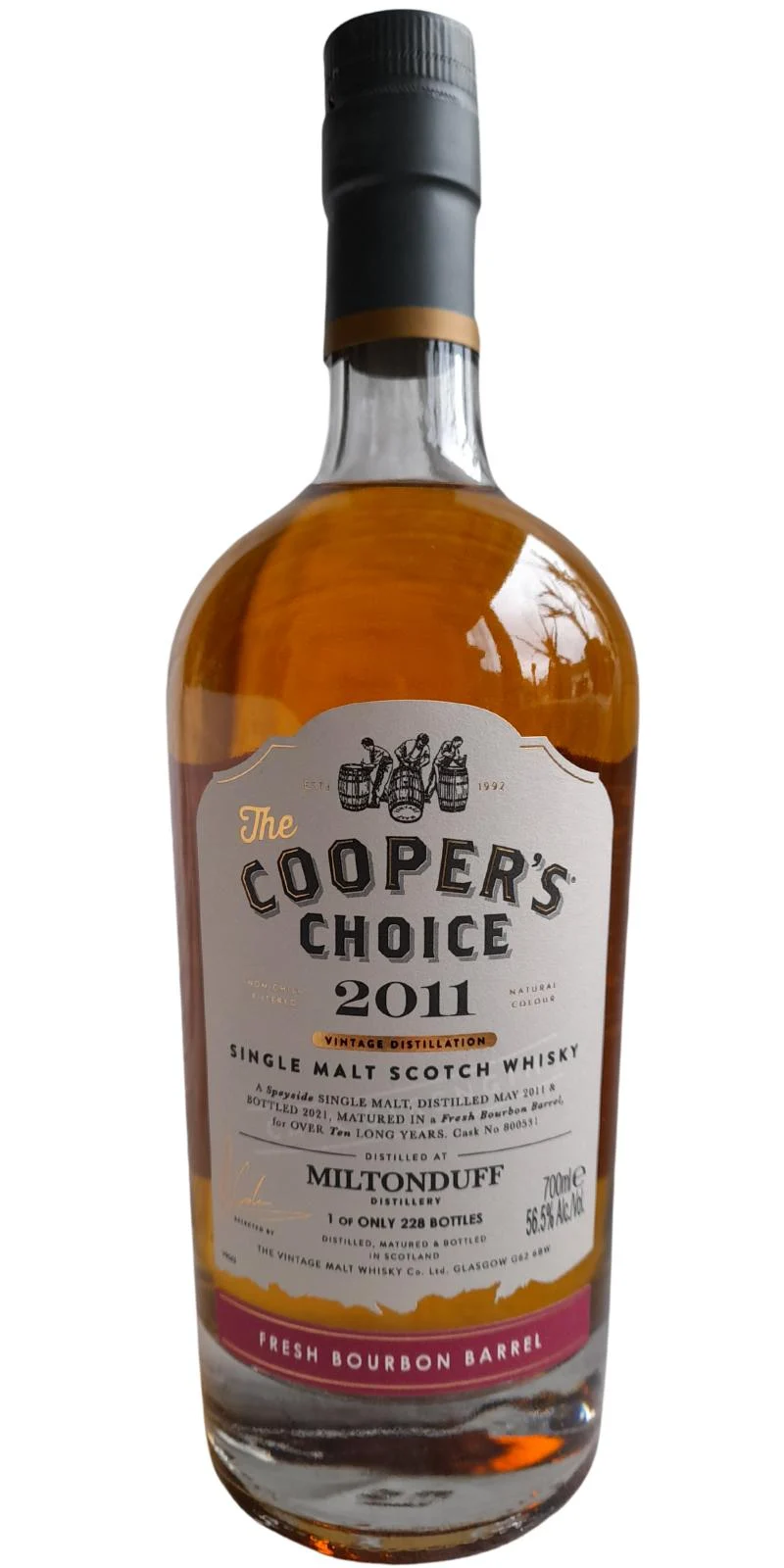 Miltonduff 2011 VM The Cooper's Choice 10 Year Old 2021 Release (Cask #800531) Single Malt Scotch Whisky | 700ML - Whiskey