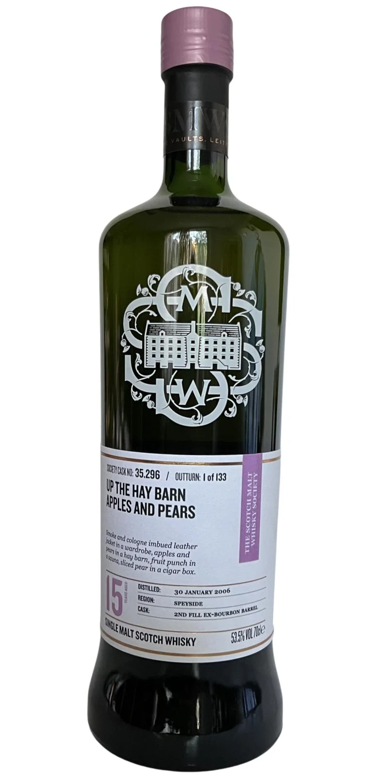 Glen Moray 2006 SMWS 35.296 Up the hay barn apples and pears 15 Year Old 2021 Release (Cask #35.296) Single Malt Scotch Whisky | 700ML - Whiskey