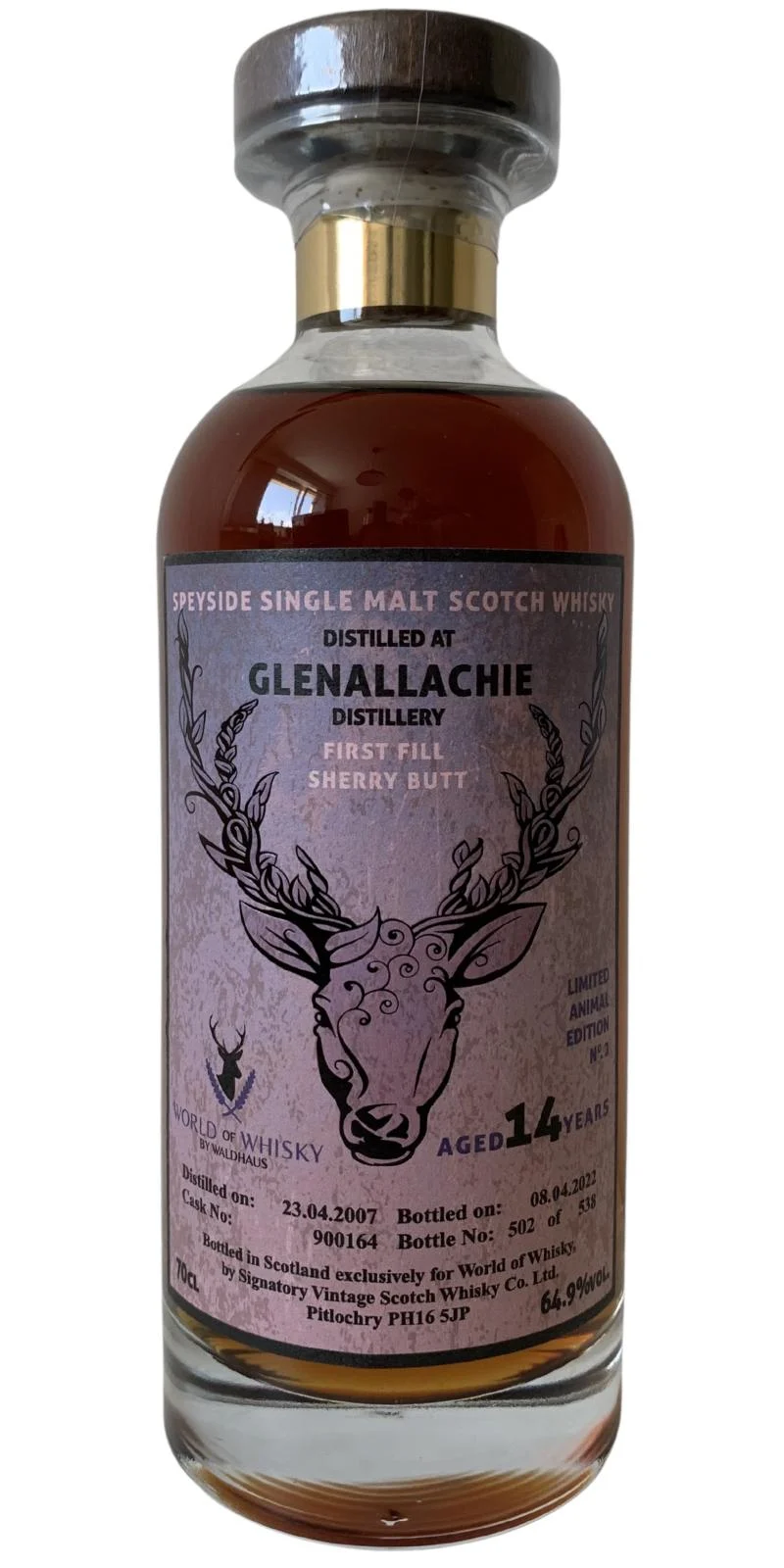 Glenallachie 2007 (Signatory Vintage) 14 Year Old Limited Animal Edition No. 2 Scotch Whisky | 700ML - Whiskey