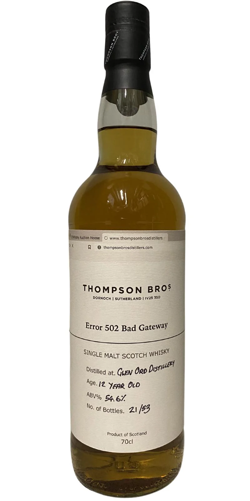 Glen Ord 2010 (Phil & Simon Thompson) Error 502 Bad Gateway Scotch Whisky | 700ML - Whiskey