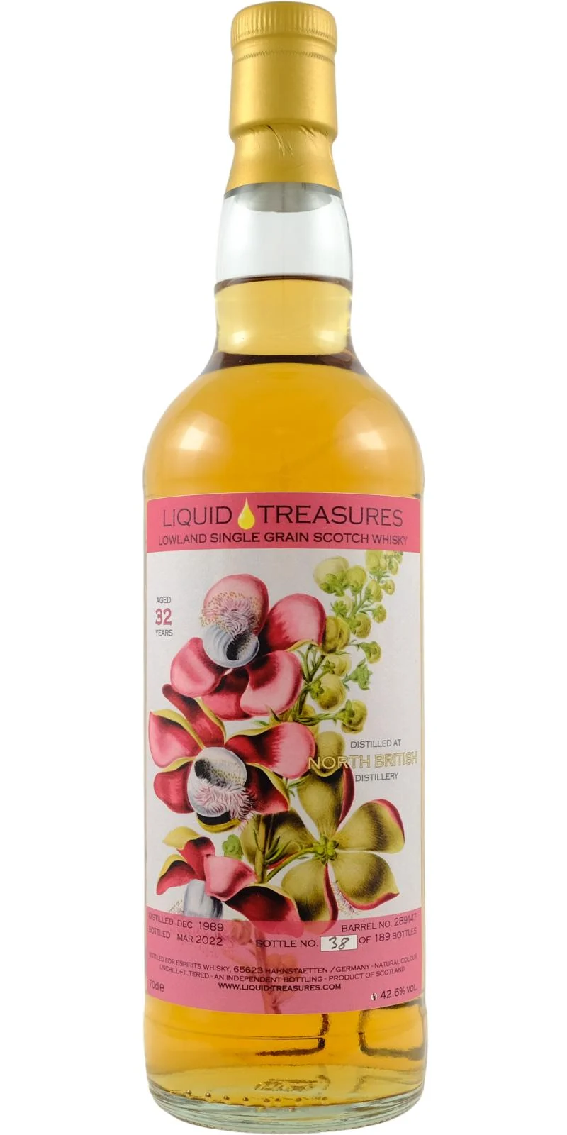 Liquid Treasures: North British | 1989 Ancient 32 Year Old | 2022 Release | Lowland Single Grain Whisky | 700ML - Whiskey