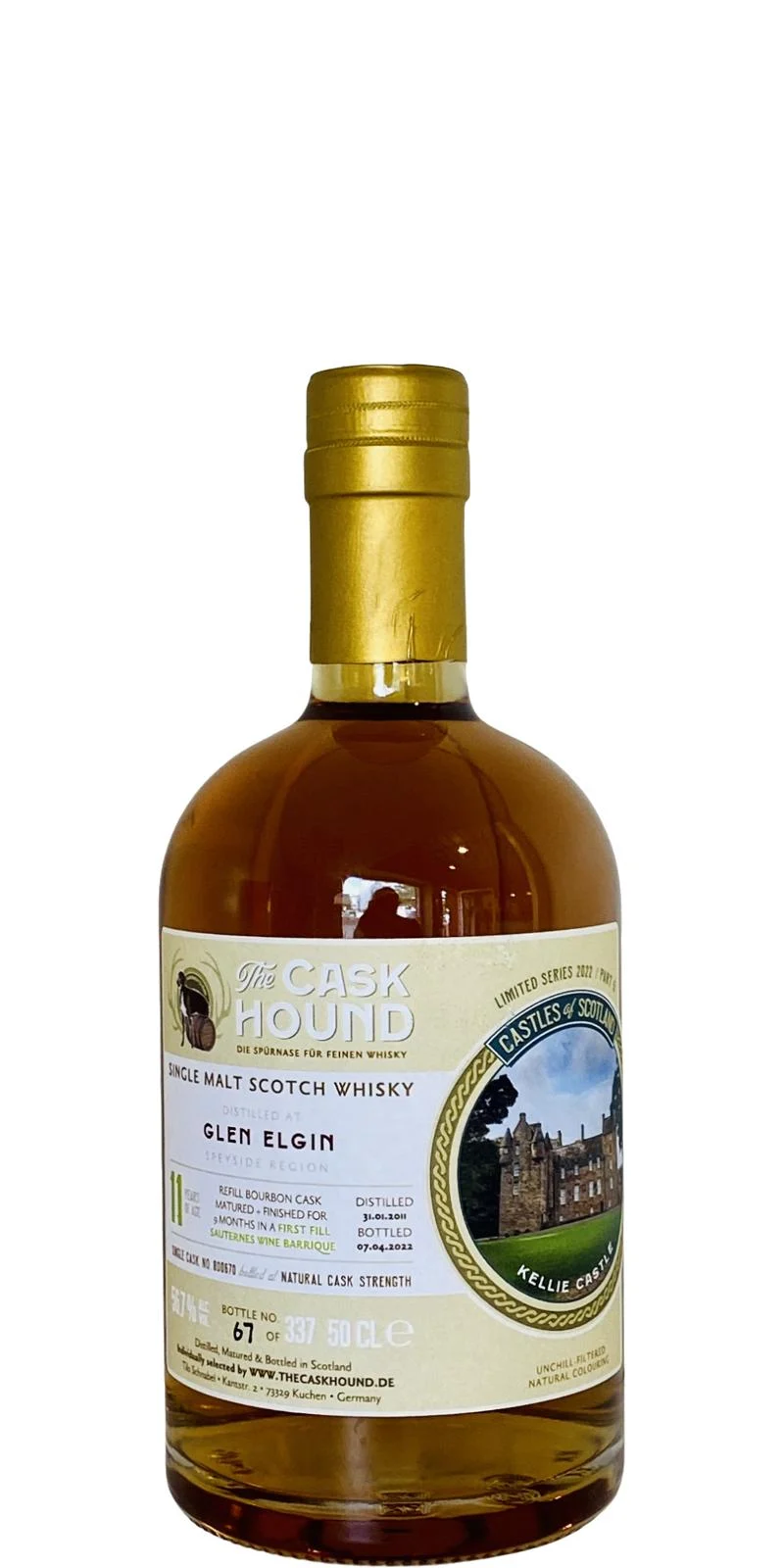 Glen Elgin 2011 (The Cask Hound) Limited Series 2022 Single Malt Scotch Whisky | 500ML - Whiskey