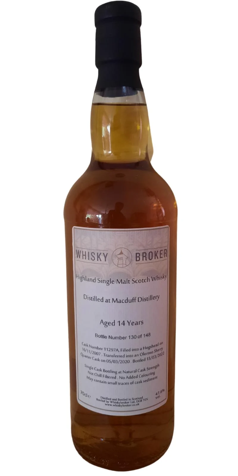 Macduff 2007 (Whisky Broker) 14 Year Old Single Malt Scotch Whisky | 700ML - Whiskey
