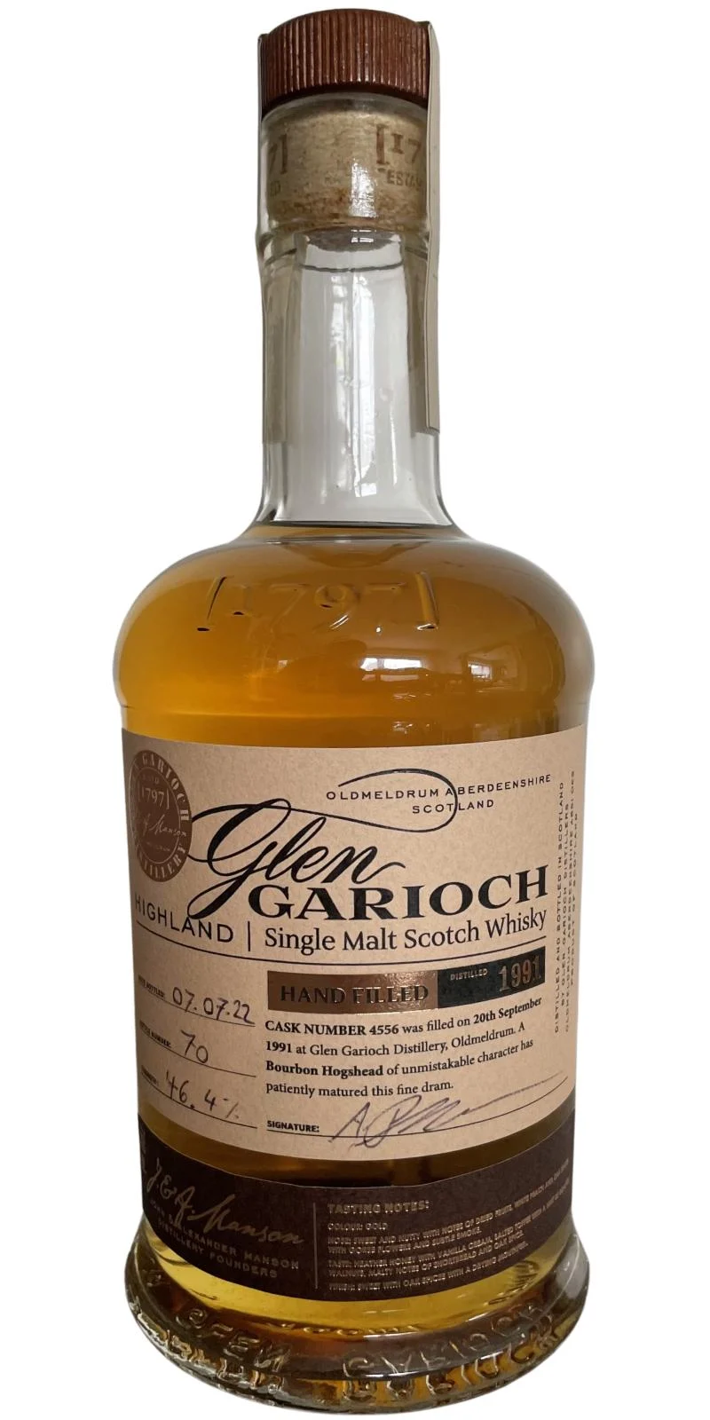 Glen Garioch 1991 Handfilled Cask No. 4556 Single Malt Scotch Whisky | 700ML - Whiskey