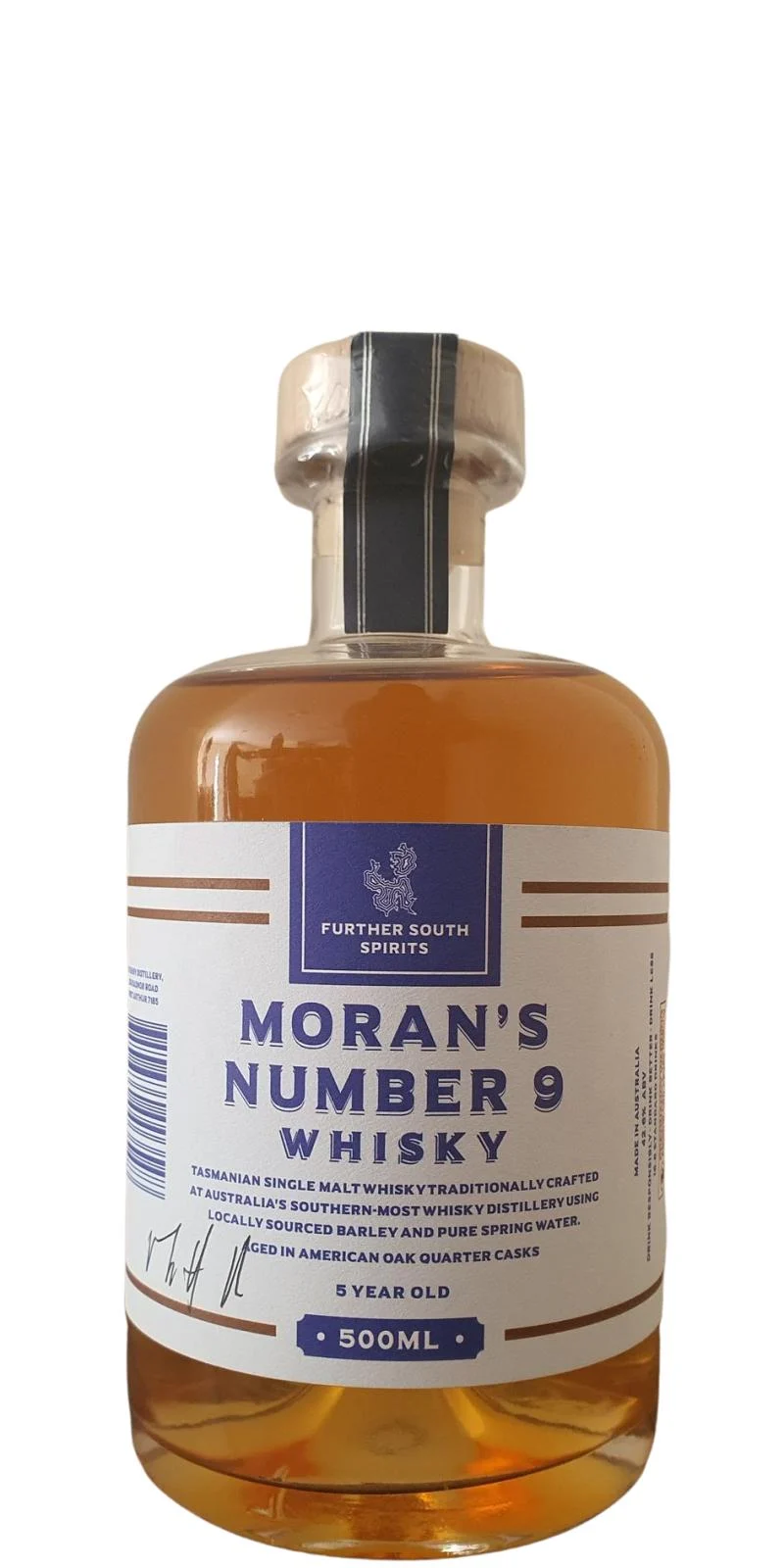 Moran's Number 9 Further South Spirits Whisky de 5 años | 500ML